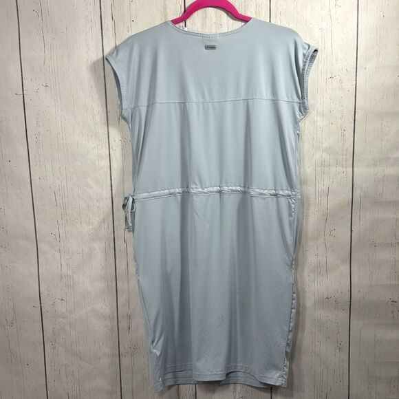 Columbia Light Blue Drawstring Waist Active T Shirt Dress Outdoor Sporty Size S - Picture 14 of 14